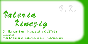 valeria kinczig business card